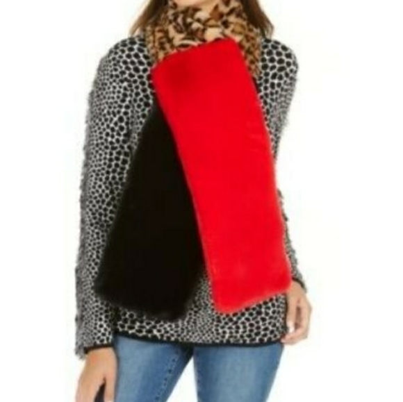 INC Colorblock faur fur muffler scarf - Picture 8 of 8